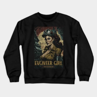 Engineer Girl Vintage Cracked Crewneck Sweatshirt